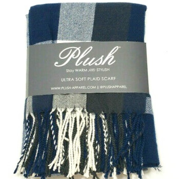 NEW Plush Apparel ultra soft plaid scarf - Picture 1 of 7